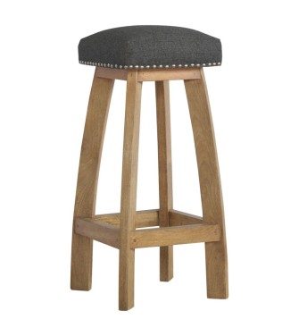 Black Tweed Studded Bar Stool