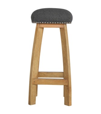Black Tweed Studded Bar Stool