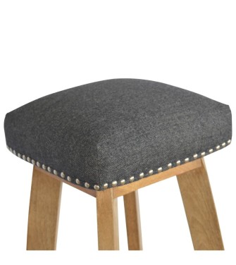 Black Tweed Studded Bar Stool
