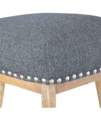 Black Tweed Studded Bar Stool