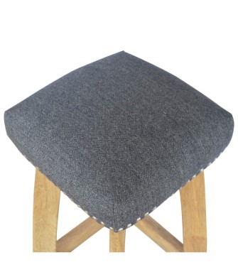 Black Tweed Studded Bar Stool