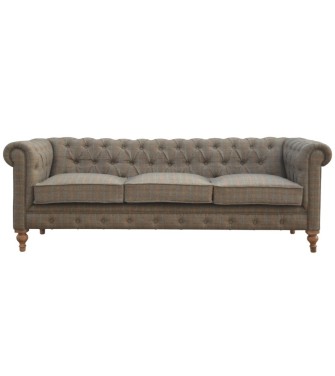 Chesterfield 3 places en tweed multicolore