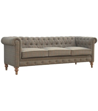 Chesterfield 3 places en tweed multicolore
