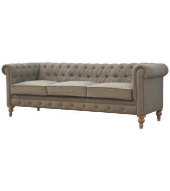 Chesterfield 3 places en tweed multicolore
