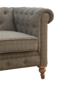 Chesterfield 3 places en tweed multicolore