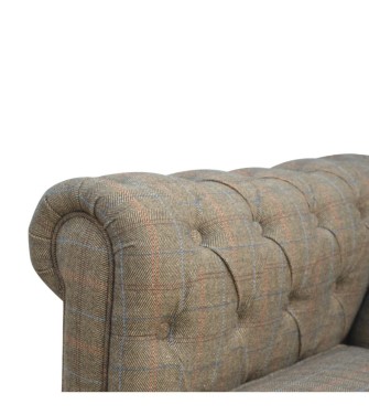 Chesterfield 3 places en tweed multicolore