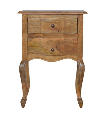 Table de chevet de style français avec 2 tiroirs