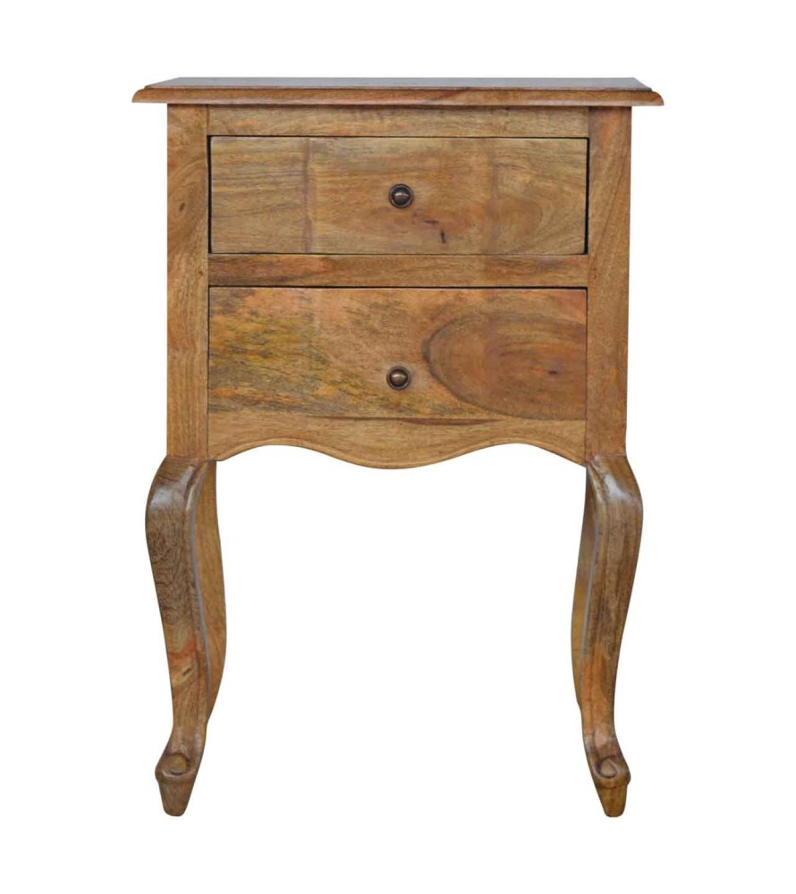Table de chevet de style français avec 2 tiroirs