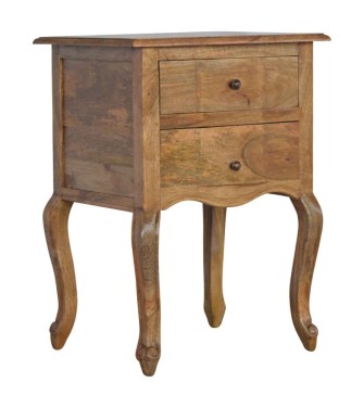 Table de chevet de style français avec 2 tiroirs