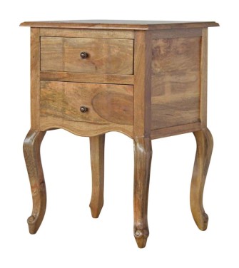 Table de chevet de style français avec 2 tiroirs