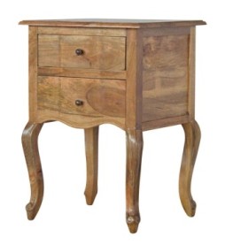 Table de chevet de style français avec 2 tiroirs