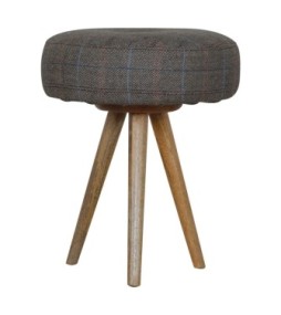 Tripod Stool with Tweed Seat Pad