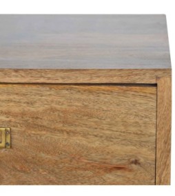 Table de chevet en laiton à fentes métalliques