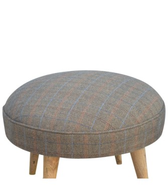 Repose-pieds style nordique en tweed multicolore