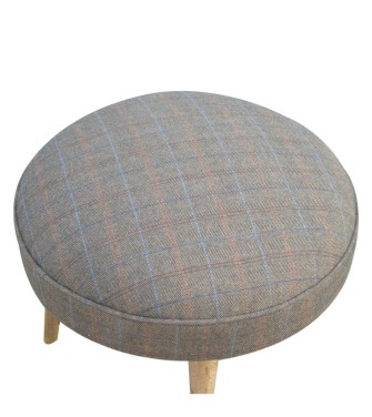 Repose-pieds style nordique en tweed multicolore