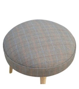 Repose-pieds style nordique en tweed multicolore