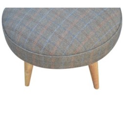 Repose-pieds style nordique en tweed multicolore