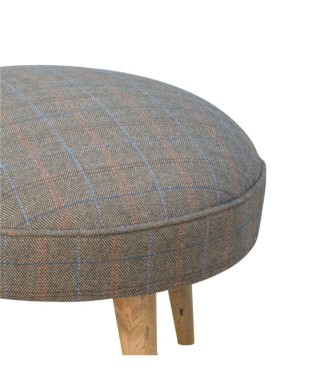 Repose-pieds style nordique en tweed multicolore