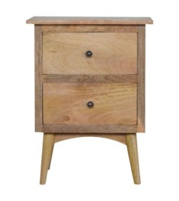 Table de chevet de style nordique avec 2 tiroirs