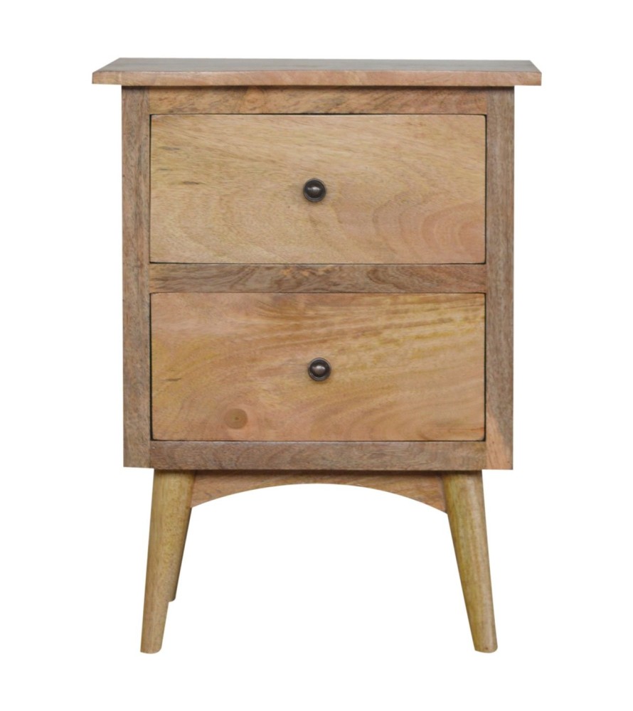 Table de chevet de style nordique avec 2 tiroirs