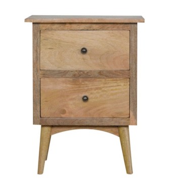Table de chevet de style nordique avec 2 tiroirs