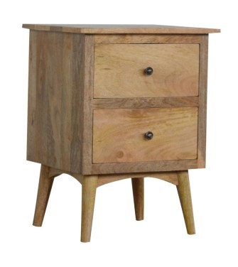 Table de chevet de style nordique avec 2 tiroirs