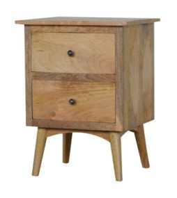 Table de chevet de style nordique avec 2 tiroirs