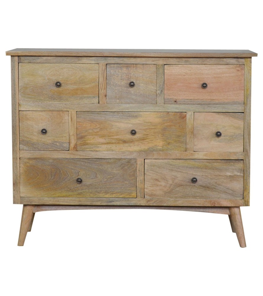 Oak-ish Solid Wood 8 Drawer Chest