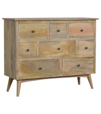 Oak-ish Solid Wood 8 Drawer Chest