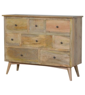 Oak-ish Solid Wood 8 Drawer Chest