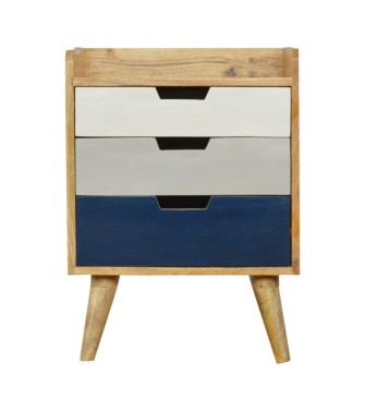 Table de chevet dégradée bleu marine et blanc
