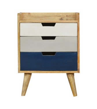 Table de chevet dégradée bleu marine et blanc