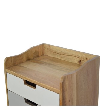 Table de chevet dégradée bleu marine et blanc