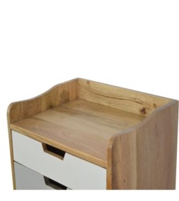 Table de chevet dégradée bleu marine et blanc