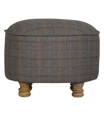 Repose-pieds ovale en tweed multicolore