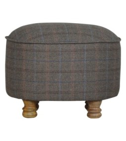 Repose-pieds ovale en tweed multicolore