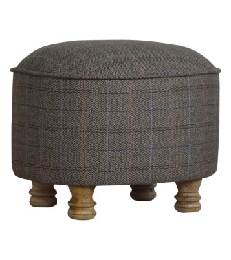 Repose-pieds ovale en tweed multicolore