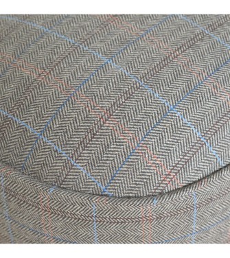 Repose-pieds ovale en tweed multicolore