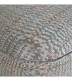 Repose-pieds ovale en tweed multicolore