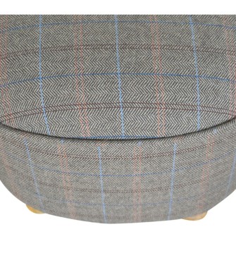 Repose-pieds ovale en tweed multicolore