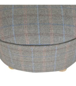Repose-pieds ovale en tweed multicolore