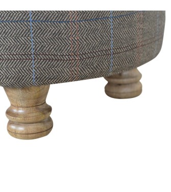 Repose-pieds ovale en tweed multicolore