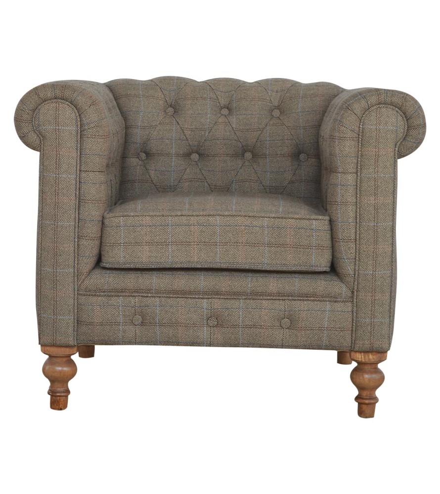 Chesterfield Multi Tweed Armchair