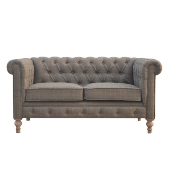 Chesterfield 2 places en tweed multicolore