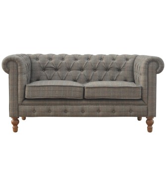 Chesterfield 2 places en tweed multicolore