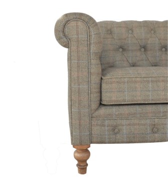 Chesterfield 2 places en tweed multicolore