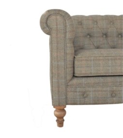 Chesterfield 2 places en tweed multicolore