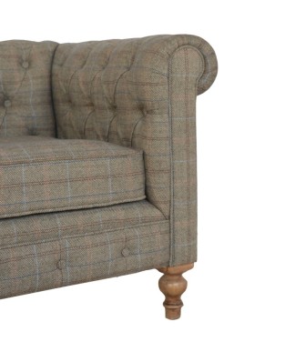 Chesterfield 2 places en tweed multicolore