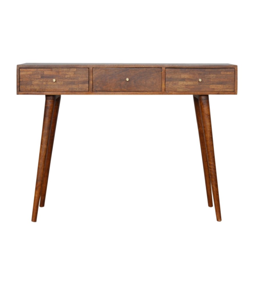 3 Drawer Assorted Chestnut Console