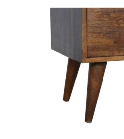 Table de chevet finition châtaigne mélangé